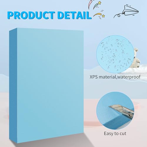 Blue 5 Pack 12x7.5x1.5 inch Foam Sheets 1.5 Inch Thick
