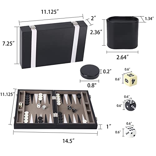 GSE Premium Leather Backgammon Board Game Set