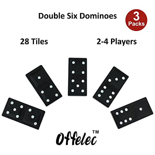 Wooden 3 Pack Double 6 Domino Set