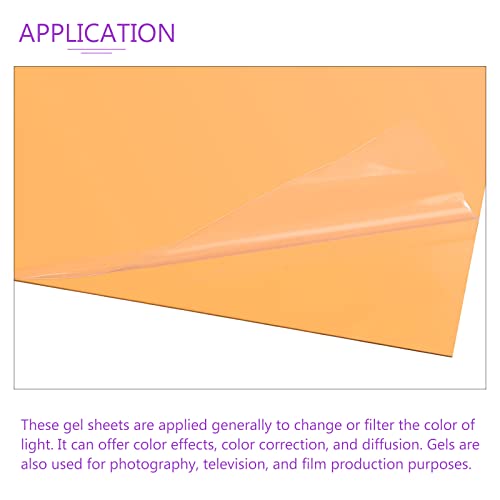 10Pcs Correction Gel Light Filter Overlay Transparent Plastic PVC Sheets Orange for Photo