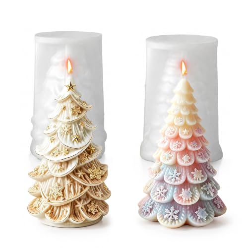2 PCS 3D Christmas Tree Silicone Molds (2 Count)