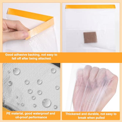 Pre Taped Masking Film 78.7" x65.6ft Double Adhesive Tape and Drape Painters Plastic Drop Cloth Film with Tape Plastic Sheeting for Automotive Painting Covering