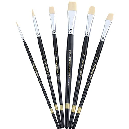 Paint Brush Set 6pcs Art Painting Flexible Bristle for Acrylic Watercolor Gouache Oil Leather Canvas and Face Painting (6 Count)
