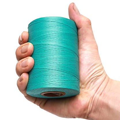 Waxed Thread 852Yds 150D 0.8mm Flat Polyester Wax Thread for Hand Sewing Leather Craft DIY Projects Shoes Repair Book Binding