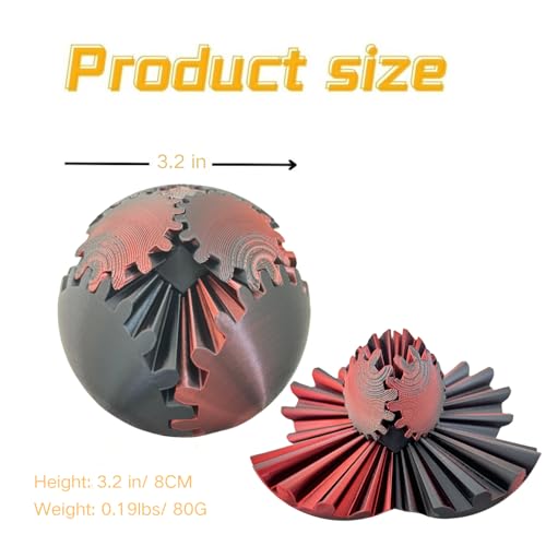 Gear Ball 3D Printed Spin Ball Cube Fidget Toys