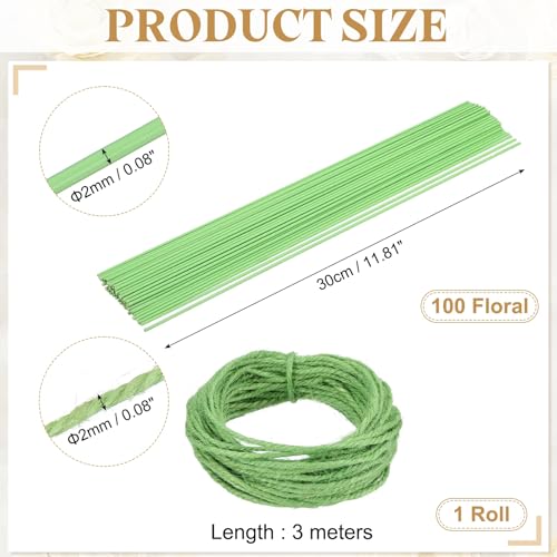 100Pcs 2 Gauge Floral Wire (100 Count)