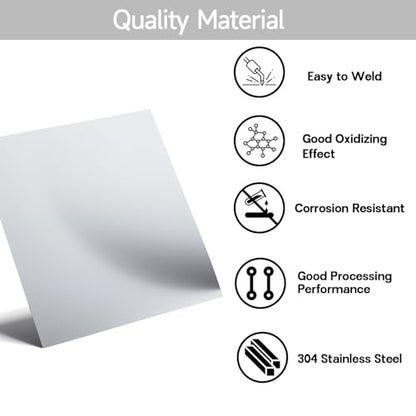 304 Stainless Steel Sheet (2 Sq Ft)