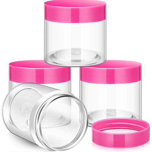 12 Pack 8 oz Plastic Container Jars with Lids Round Clear Travel Cosmetic Container Slime Jars for Toiletries (12 Count)