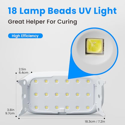200g UV Resin Kit with Large Light 18 Beads for Jewelry Making (7.0548 Ounce)