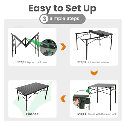 46.4" Large Camping Table for 2