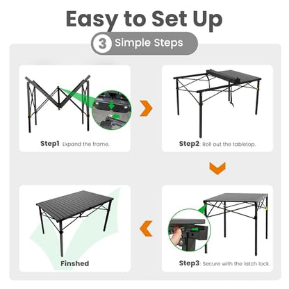 46.4" Large Camping Table for 2