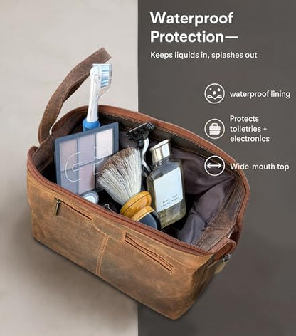 Leather Toiletry Bag for Men