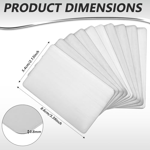 30 Pieces 304 Stainless Steel Metal Business Cards Blank Steel Laser Engraving Stainless Cards for House Office Customer DIY Gift Plate