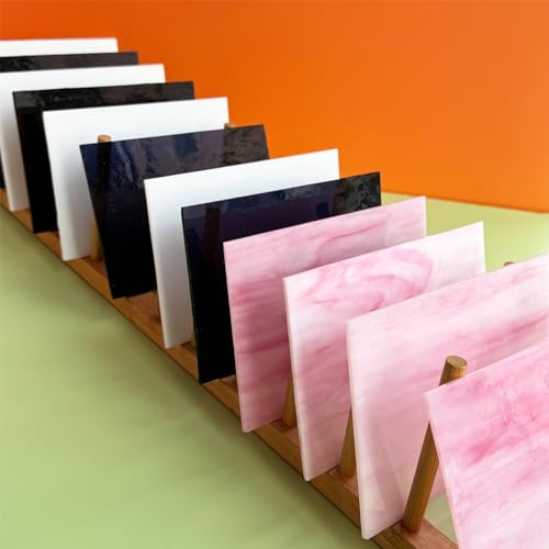 12 Sheets Black + White +Pink Stained Glass Sheets (12 Count)