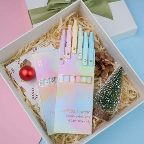 Gel Pens 6 Pcs 0.5mm Fine Point Smooth Writing Pens Japanese Cute Pens