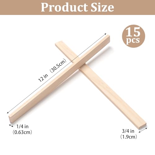 Wood Trim Wooden Strips Slats for Wall (15 Count)
