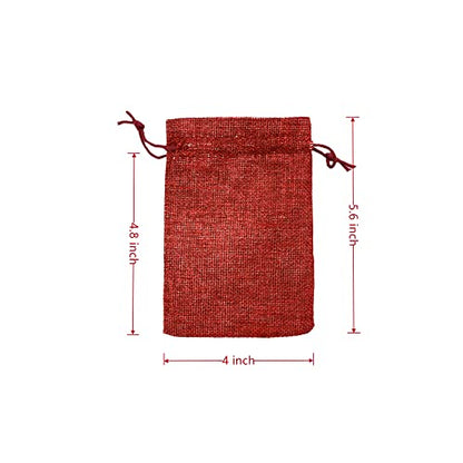 Pack of 25 Burlap Gift Bags with Drawstring Linen Jewelry Pouches Wedding Hessian Jute Bags for Birthday and Treat Pouches Party Wedding Favors Gift