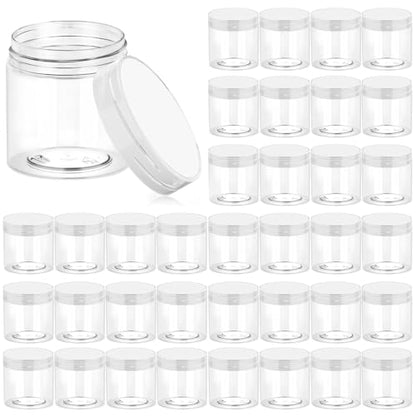 36 Pack 4 OZ Plastic Jars Clear Cosmetic Container with Lids (36 Count)