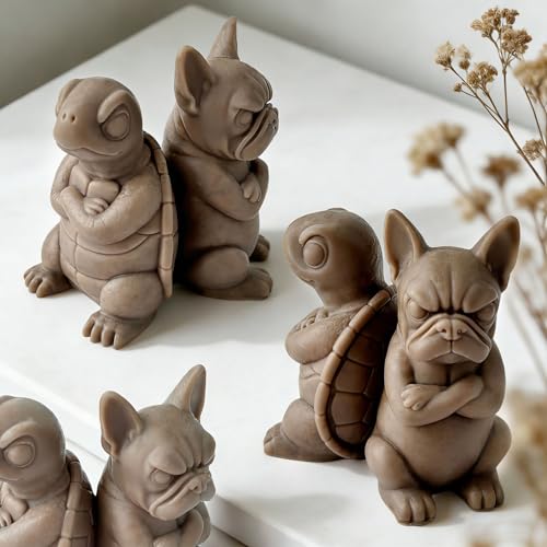 Couple Dog and Turtle Animal Cylinder Candle & Resin Mold