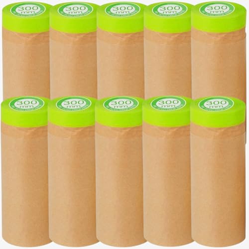 10 Rolls Pre Taped Painting Masking Paper