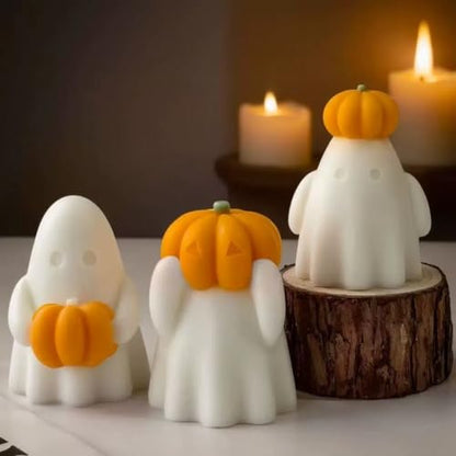 Ghost Holding Pumpkin Resin Mold