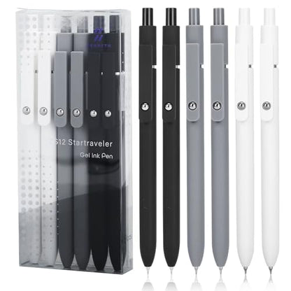 Gel Pens 6 Pcs 0.5mm Retractable Quick Dry Black Ink Pens (6 Count)
