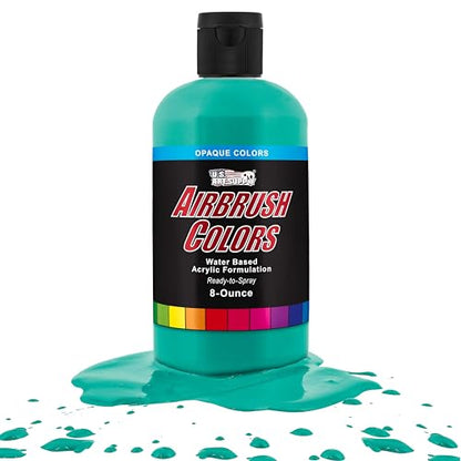 Opaque Aqua Blue Acrylic Airbrush Paint (8 Fl Oz)