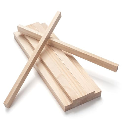 Wood Strips Wooden Dowels Sticks for Crafts (15 Count)