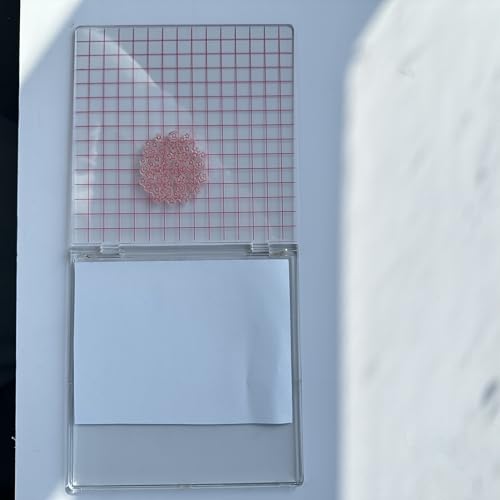 Acrylic Stamp Block with Grid 6.3”x6.3 Perfect Positioning Stamping Platform Clear Stamps Scrapbook Craft Stamping Tool for Card Making Scrapbooking Journaling and Other Paper Crafts