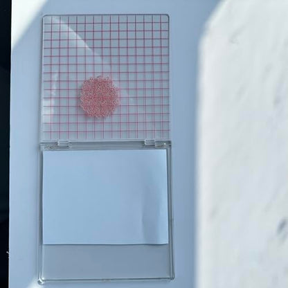 Acrylic Stamp Block with Grid 6.3”x6.3 Perfect Positioning Stamping Platform Clear Stamps Scrapbook Craft Stamping Tool for Card Making Scrapbooking Journaling and Other Paper Crafts