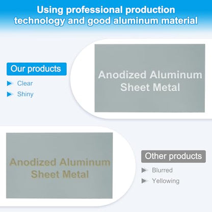 6x10 Inch Anodized Aluminum Sheet Metal (3 Count)