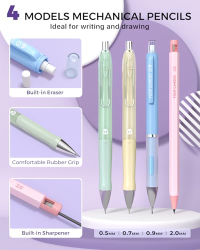 42PCS Mechanical Pencil Set with 696 Lead Refills