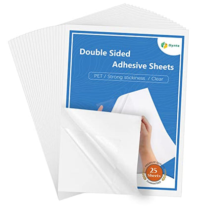 Double Sided Adhesive Sheets for Arts Craft Scrapbooking Photo Albums Home Decorative 25Pcs (25 Count)