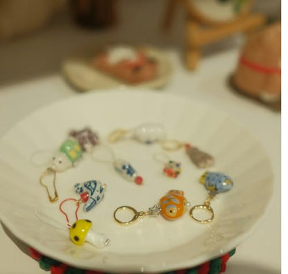 Handmade Ocean Fish Stitch Markers 4 PCS in One Case