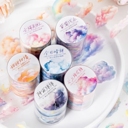 6 Rolls Cloud PET Tape Set