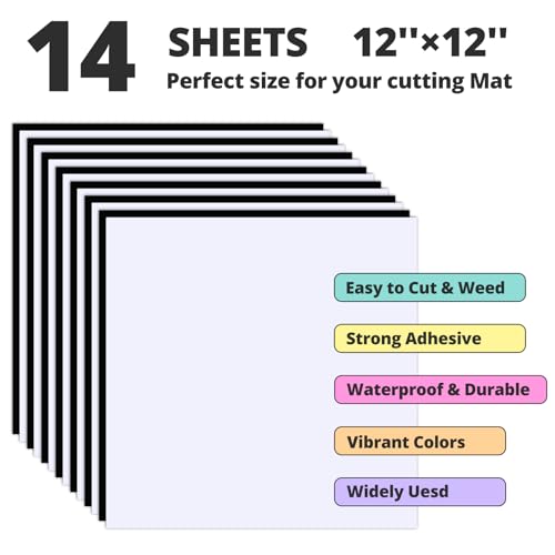 Black & White Glossy Permanent Vinyl (14 Count)