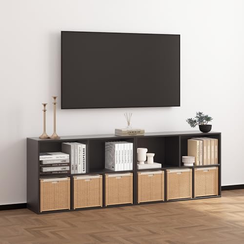 Wooden 5 Cube Storage Organizer with Closed Back Panel