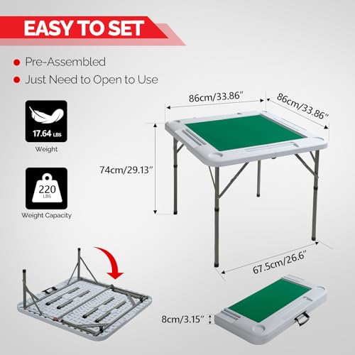 34" Foldable Mahjong Table