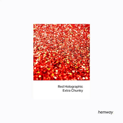 Resin Glitter Red Holographic 100g Extra Chunky (3.5 Ounce)