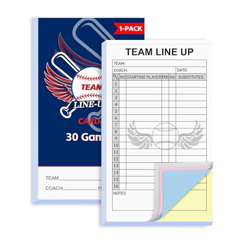 30 Baseball Lineup Cards with 4