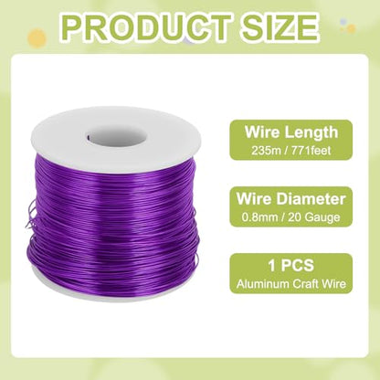 20 Gauge Anodized Aluminum Craft Wire 771 Ft 0.8mm Purple