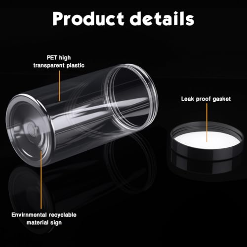 12 Pack 32 oz Plastic Container Jars with Lids Round Clear Travel Cosmetic Container Slime Jars for Toiletries (12 Count)