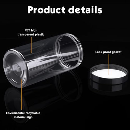 12 Pack 32 oz Plastic Container Jars with Lids Round Clear Travel Cosmetic Container Slime Jars for Toiletries (12 Count)