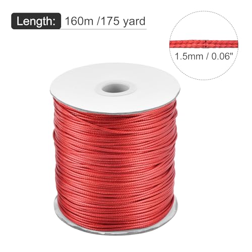 Waxed Cord 1.5mm Waxed Polyester Cord 175 Yard Wax String for Bracelet Making