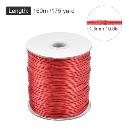 Waxed Cord 1.5mm Waxed Polyester Cord 175 Yard Wax String for Bracelet Making