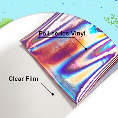 Sheet Metallic Foil Heat Transfer Vinyl olographic Pink 12Inch*6Ft