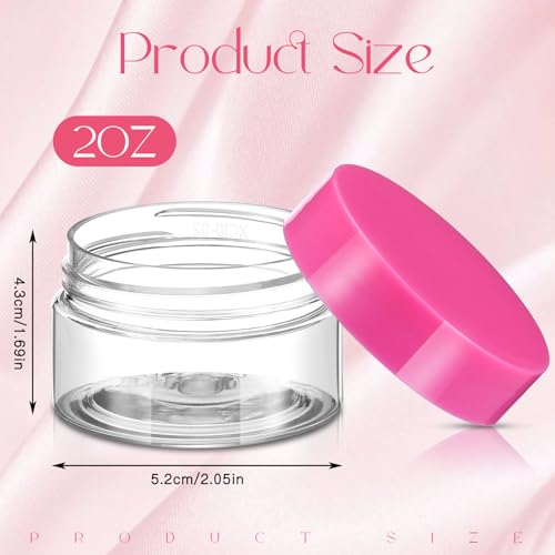 36 Pieces 2 oz Plastic Jars with Lids Wide Mouth Airtight Reusable Container Acrylic Cosmetic Small Jars for Lotions Ointments Travel Toiletries Creams Make up Storage (36 Count)
