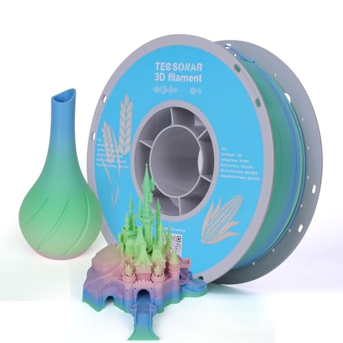 TECSONAR Matte Rainbow PLA 3D Printer Filament (35.27 Ounce)