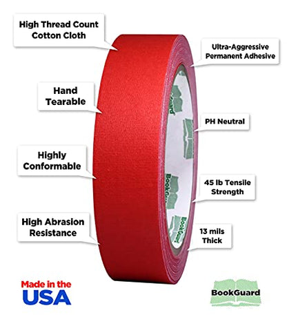 1 Inch Red Book Repair Cloth Tape 15 Yard Roll