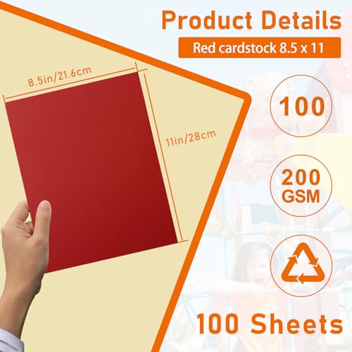 100 Sheets Dark Red Cardstock 8.5 x 11 Certificate Paper 75lb (100 Count)